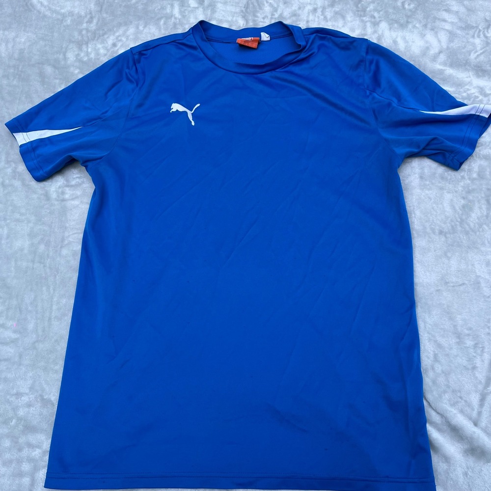 Puma Mens Sportlifestyle Soccer Jersey T-Shirt Blue Large Short Sleeve Training